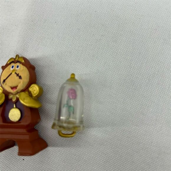 Disney Beauty and the Beast Figurine Set Cogsworth Lumière Rose PVC - Picture 3 of 6